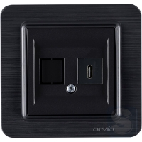 Розетка USB Type-C 5V-2.4A Arvia Electric Lavin Черный матовый (21 25 4007 253)